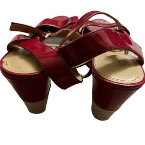 Lane Bryant Espadrille Red Pleather Wedges